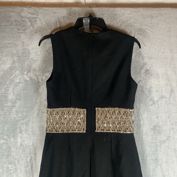 Simkhai Women's Dress Malda Gown 4 Black Crystal Waist Band Back Slit Sleeveless - Picture 3 of 16